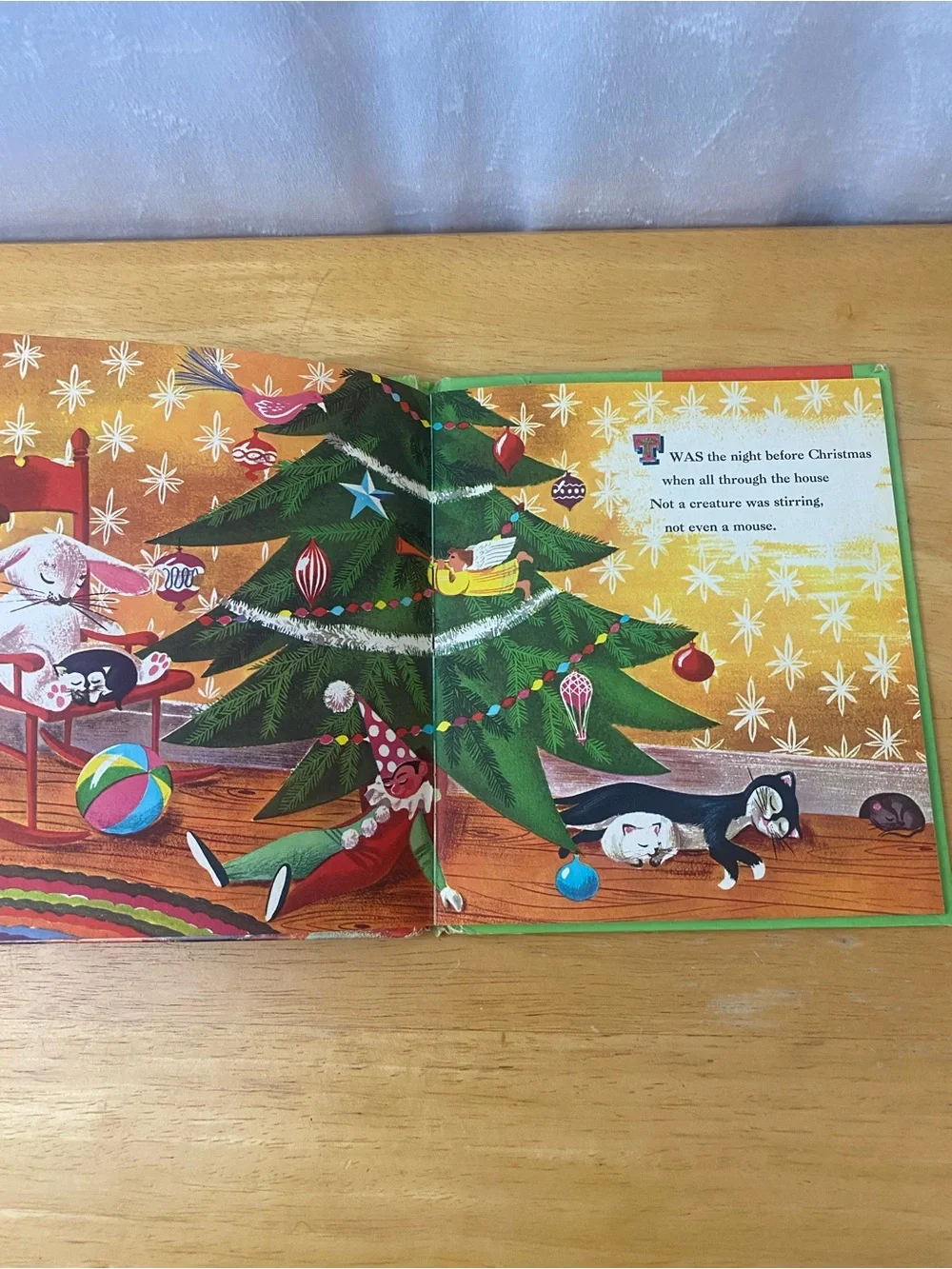 Vintage 1955 The Night Before Christmas Holiday Book